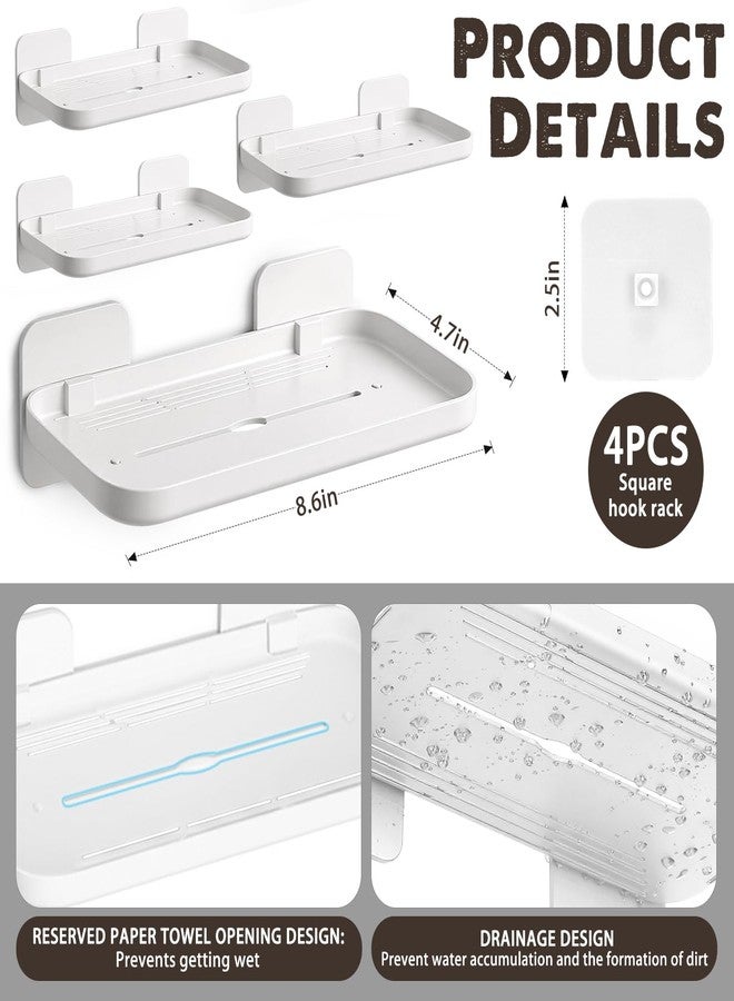 NGETC 4 Pack Floating Shelves for Wall, Self Adhesive Small Shelf, No Drill Adhesive Wall Shelf, Floating Shelves Damage-Free Expand Walls Space for Living Room Kitchen Bathroom (White) - Image 2